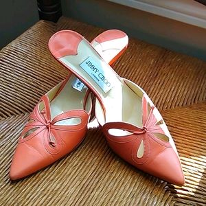 Peach Jimmy Choo slides